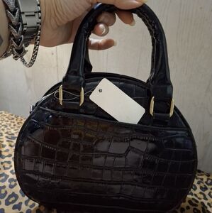Guess | NWT | Black Croc-Embossed Shoulder Bag & Wallet Set